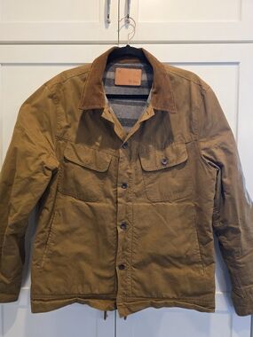 Men's Brown Laung Haul Jacket with Corduroy Collar